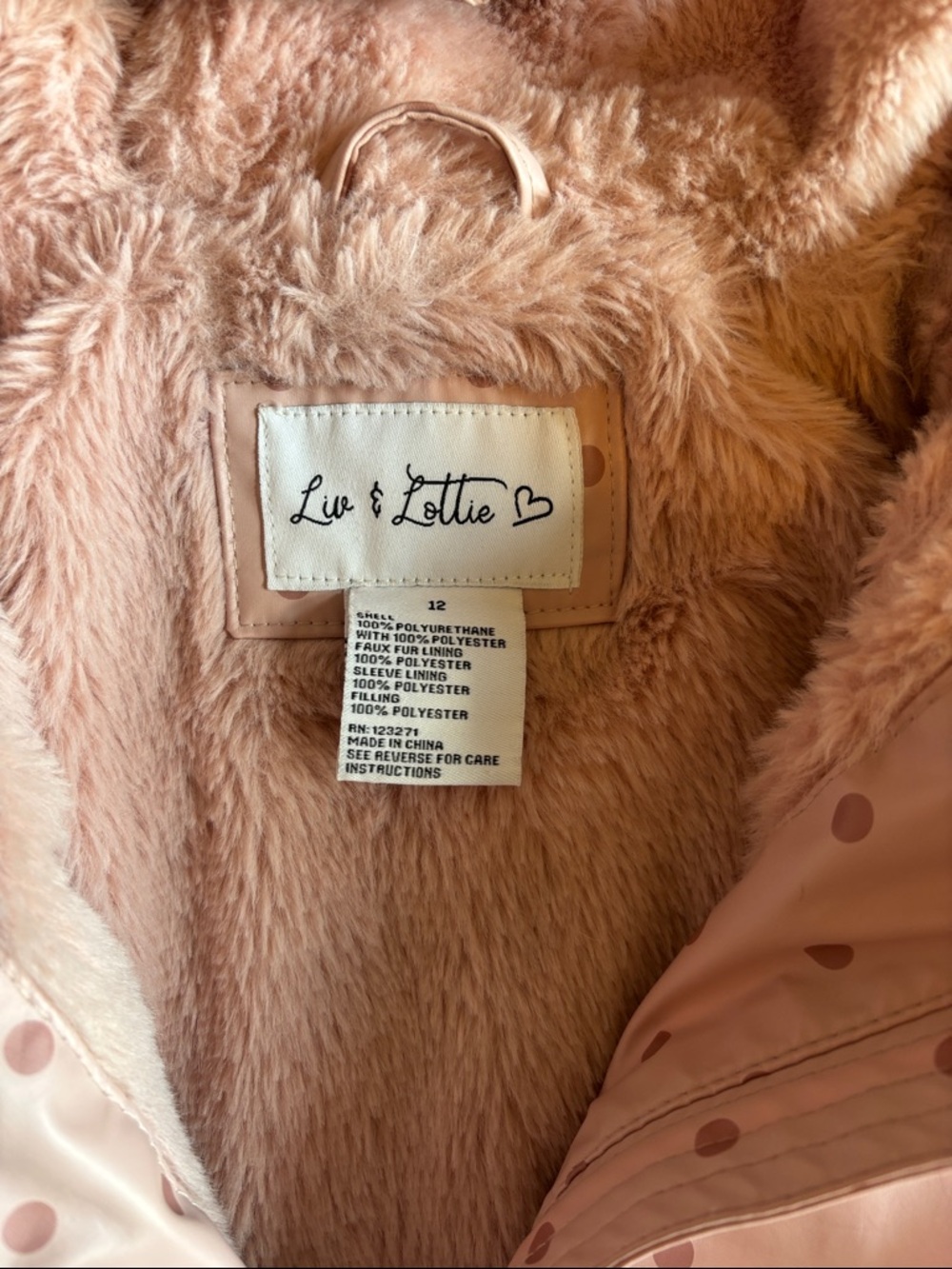 Kids' Lightweight Hooded Raincoat - Pink Polka Dot - Picture 2 of 4